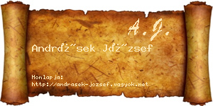 Andrásek József névjegykártya