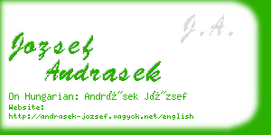 jozsef andrasek business card